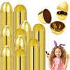 The Dreidel Company Golden Easter Eggs Metallic Gold, Goodie Basket Prize, Eggs Are Hinged, 2.38' Inch (24-Pack)
