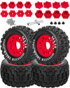 Rcarmubwow Rc Wheels And Tires For 1/10 Rc Scale Car,Rustler Stampede Hoss,Arrm A Granite Vorteks Big Rock 3S,Mx28 2.8'' Truck T