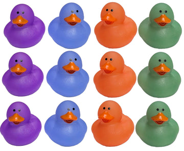Cool Rubber Ducks (2') Standard Size. (12 Pack) Cute Duck Bath Tub Pool Toys. (Color Changing Rubber Ducks)