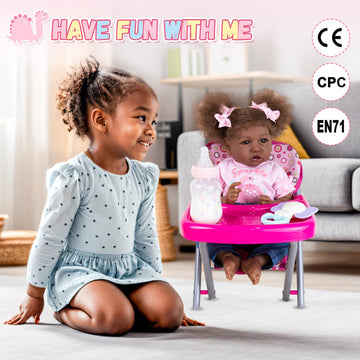 Aori Black Reborn Baby Dolls Lifelike Black Reborn Girl Doll 20 Inch Biracial Weighted Newborn Girl Doll With Gift Set