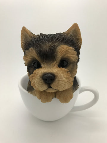 Pacific Giftware Adorable Teacup Pet Pals Puppy Collectible Figurine 5.75 Inches (Yorkie)