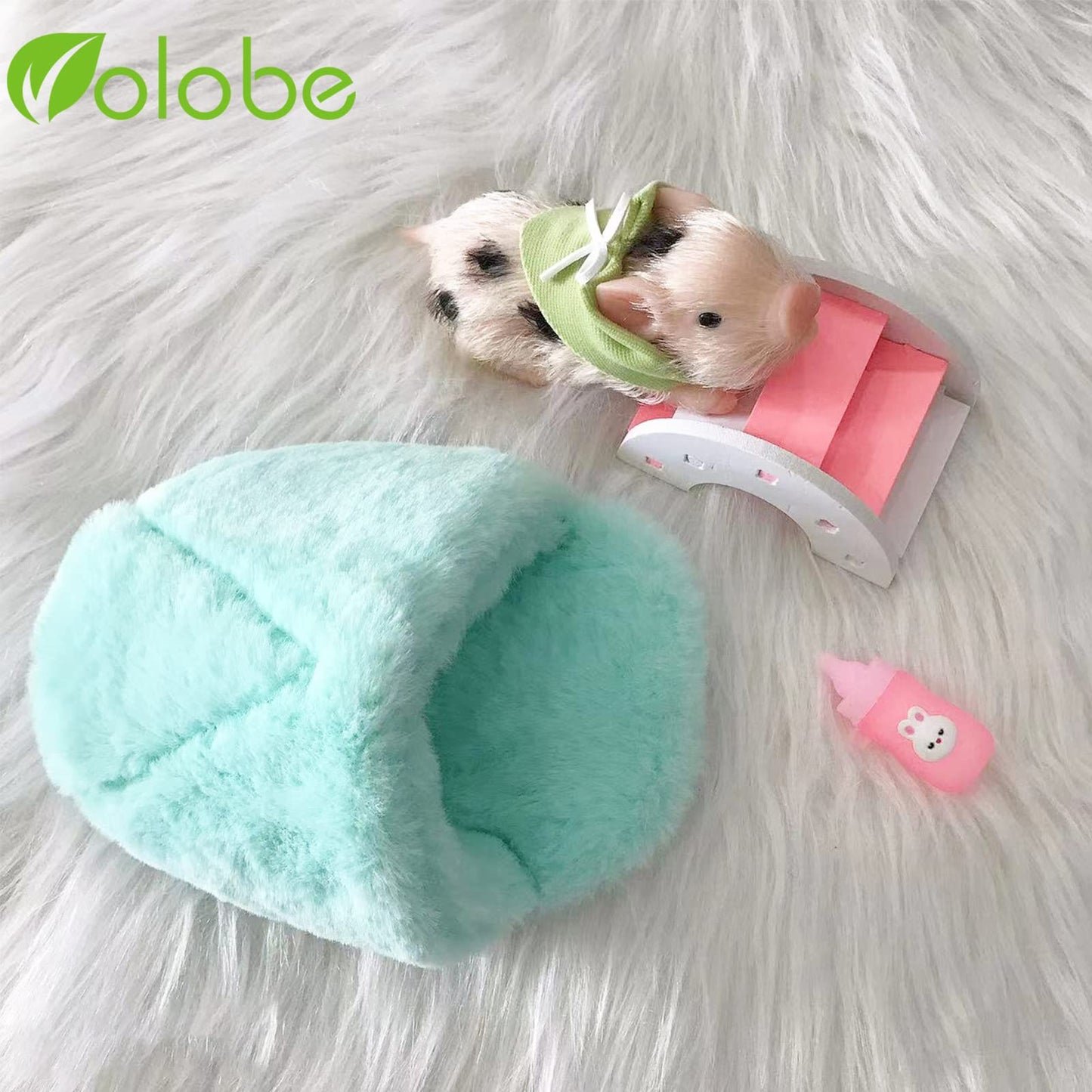 Volobe 5 Inches Silicone Piglet, Soft Mini Realistic Silicone Animal, Gift Box With Silicone Piglet Accessories, Kids Lifelike Reborn Doll(Ella)