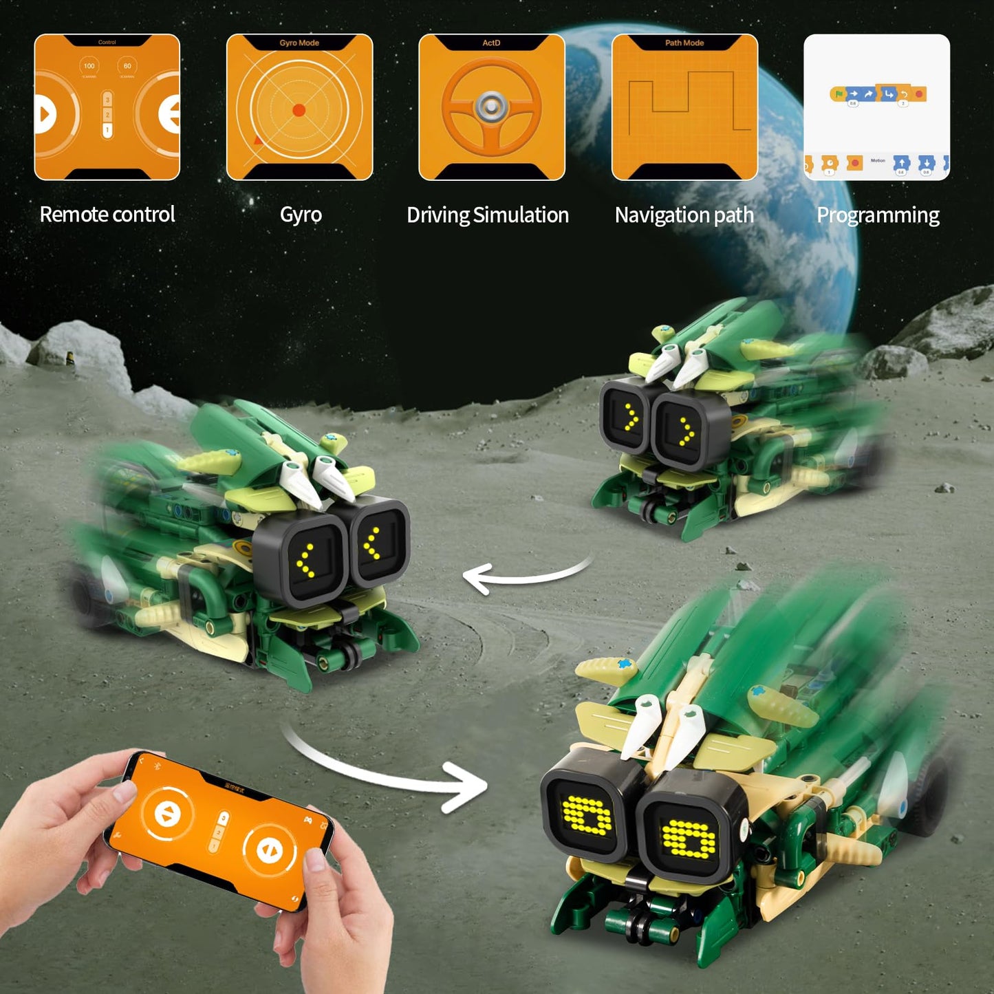 Qhectty Stem Building Toys For Kids 6-14, Remote & App Controlled 3In1 Stem Robot Building Kit For Kids With Music Spray, 513 Pc
