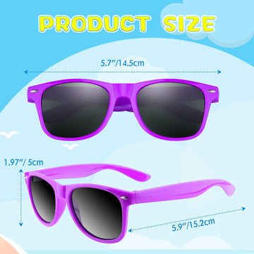 Astaron 12 Pack Party Novelty Sunglasses Bulk Neon Party Favors For Beach Wedding Party Pool Party Supplies, Purple