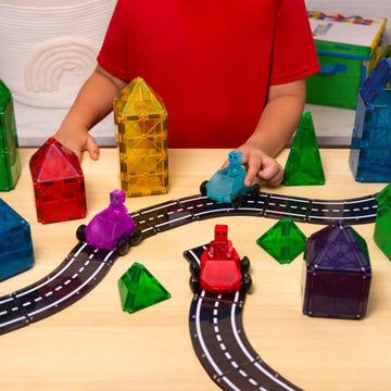 Magna-Tiles Dashers 6-Piece Magnetic Construction Set, The Original Magnetic Building Brand, Small