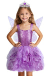 Soyoekbt Fairy Costume For Girls Princess Tutu Dress With Butterfly Wings For Girls Birthday Party Dress Up (Purple, 3-4 Years)