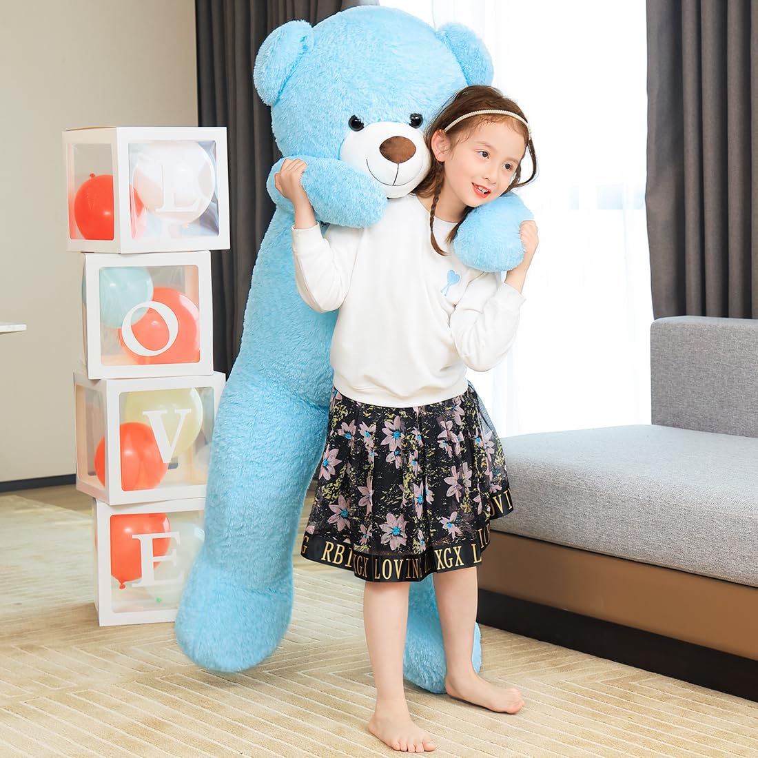 Sausudols Giant Teddy Bear 55 Inches Stuffed Animal Plush Bear For Girls Boys Cuddly Teddy Bear Gift For Valentine'S Day Christm
