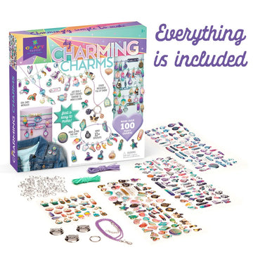 Craft-tastic - Puffy Charming Charms - Designs Pins, Necklaces, and Bracelets - Fun Creative Craft Kit for Ages 8+