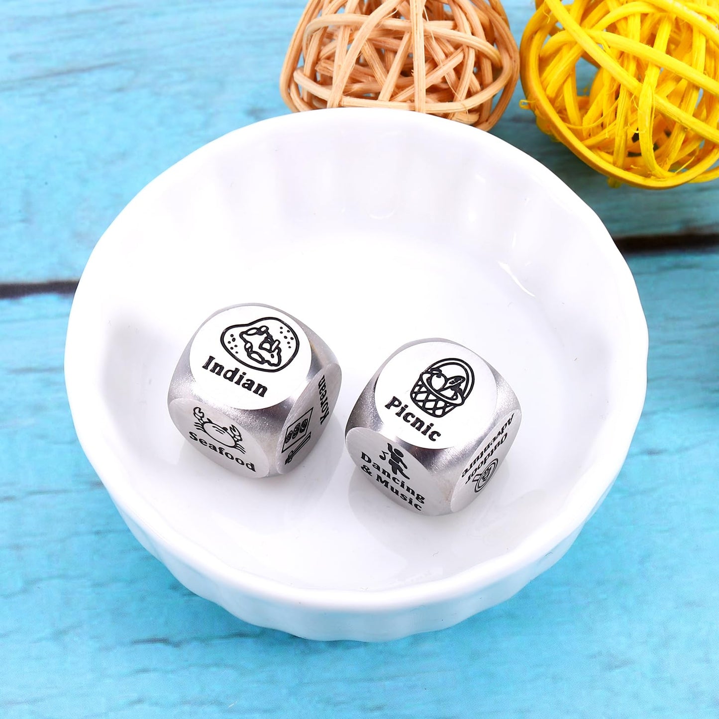 ZZP Mens Valentines Day Gifts Food Decision Dice Date Night Ideas Anniversary Valentines Day Gifts for Him Her Foodie Dice 5 Senses Gifts for Husband Naughty Valentines Gifts for Wife