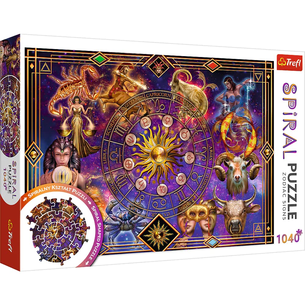 Trefl 1040 Piece Spiral Zodiac Signs Jigsaw Puzzle, 27x19 Multicoloured Print for Adults & Kids 12+