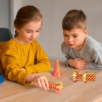 3 PCS Impossible Cone Spiral Cone Fidget Toy Impossible Pyramid Passthrough Sculpture 3D Printed Spiral Cone Fidget Toy Desktop Decompression Toys Gifts Birthday (Flame Red)