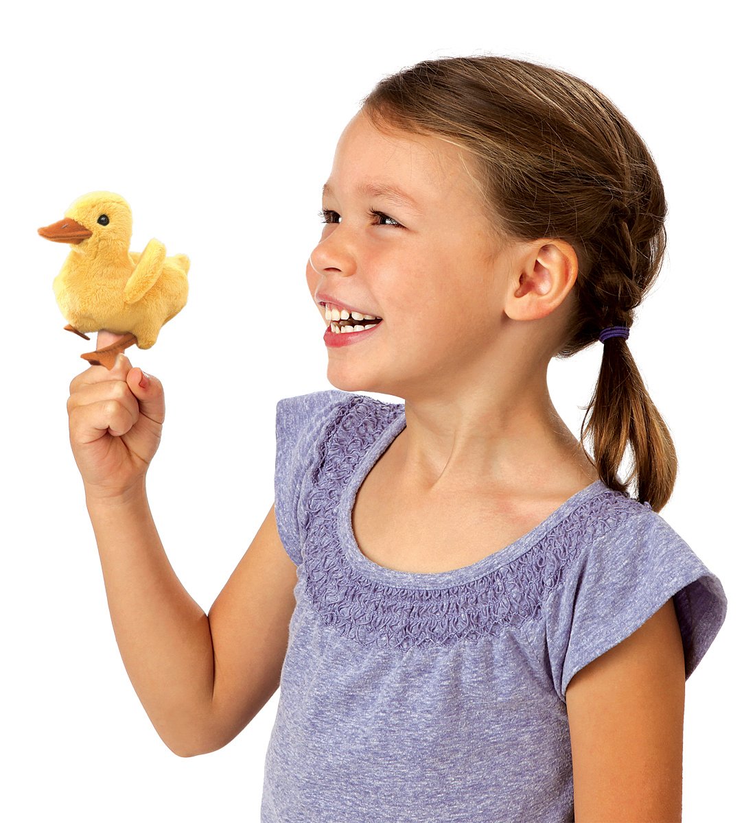 Folkmanis Mini Duckling Finger Puppet Plush, Yellow, 8'