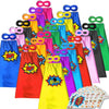 ADJOY Superhero Capes and Masks Set for Kids - 20 Packs with Stickers, Mixed Colors, Perfect for Halloween Party Dress Up