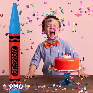 Pmu 36 Inch Giant Crayon Bank Bi-Color Red And Turquoise Blue (1/Pkg) Pkg/1
