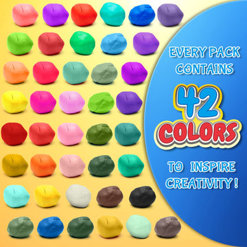 Essenson Air Dry Clay 42 Colors, Modeling Clay For Kids, Diy Molding Magic Clay For With Tools, Toys Gifts For Age 3 4 5 6 7 8+ Years Old Boys Girls Kids
