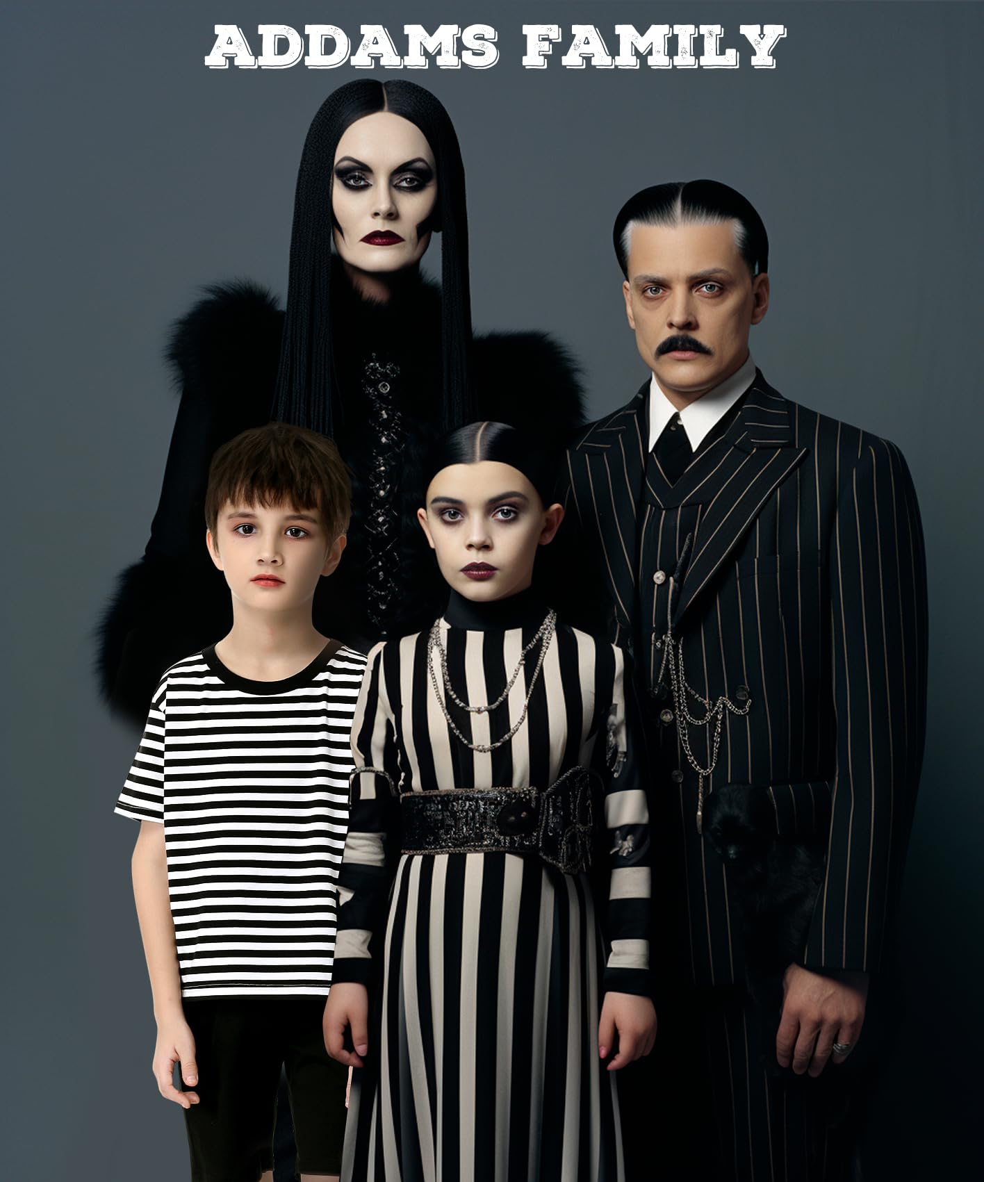 Meriabny Addams Family Costumes For Kids Boy 7 8 Years Old Pugsley Addams Costume For Boys Halloween Costume With Black And Whit