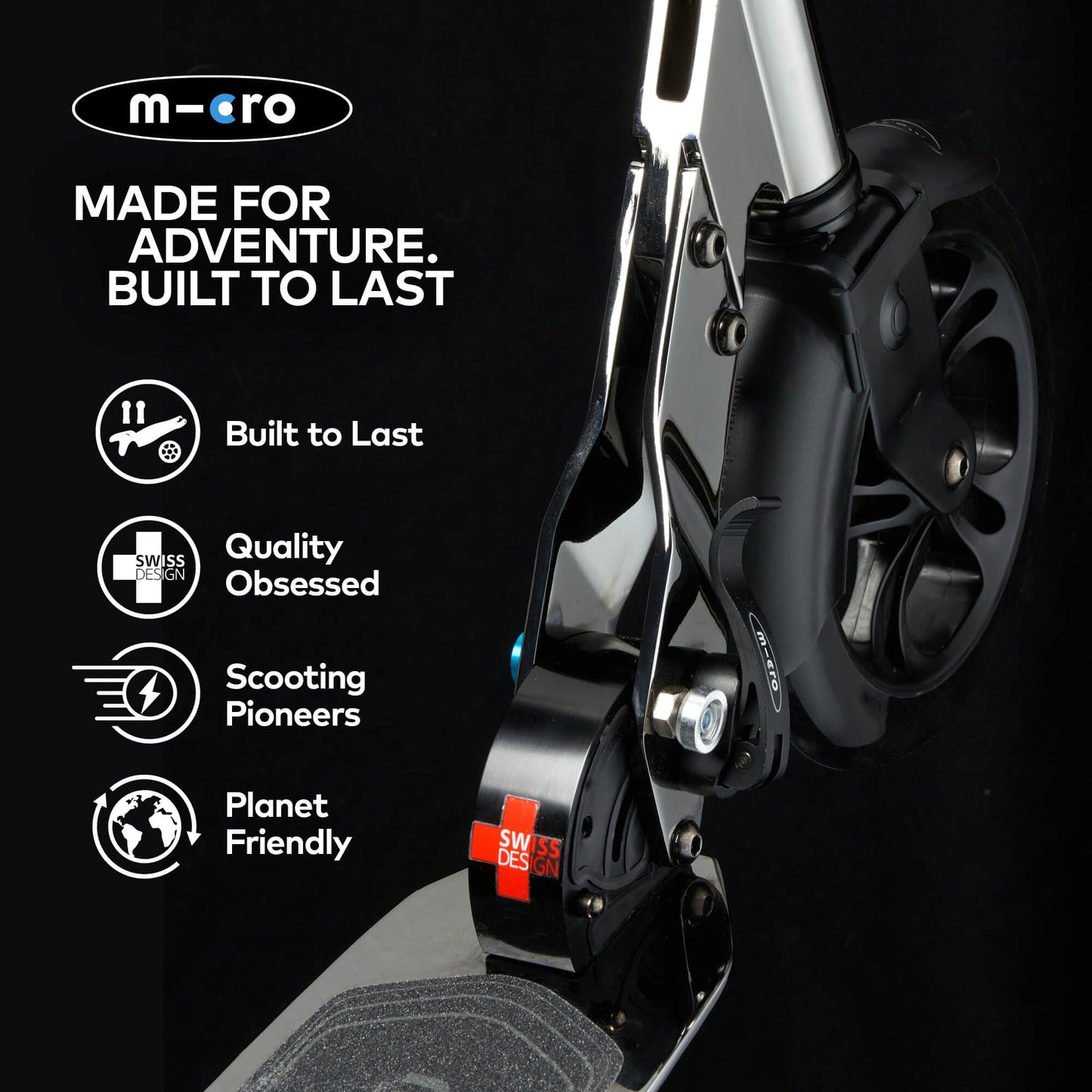 Micro Scooters | Micro Classic mature-themed Scooter | Big Wheels | City Commuting | Foldable | Rainbow Neochrome