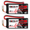 Socokin 2S Lipo Battery 7.4V 50C 2200mAh Batteries with T-Plug Connector Plug Shorty Soft Case Battery for FPV Drone Quadcopter