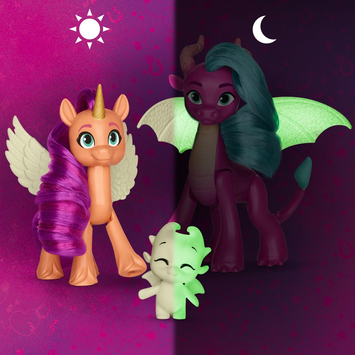 My Little Pony: Tell Your Tale Dragon Light Reveal, 3 Glow In The Dark Dolls, 3-Inch Scale Toys For Girls And Boys Ages 4+