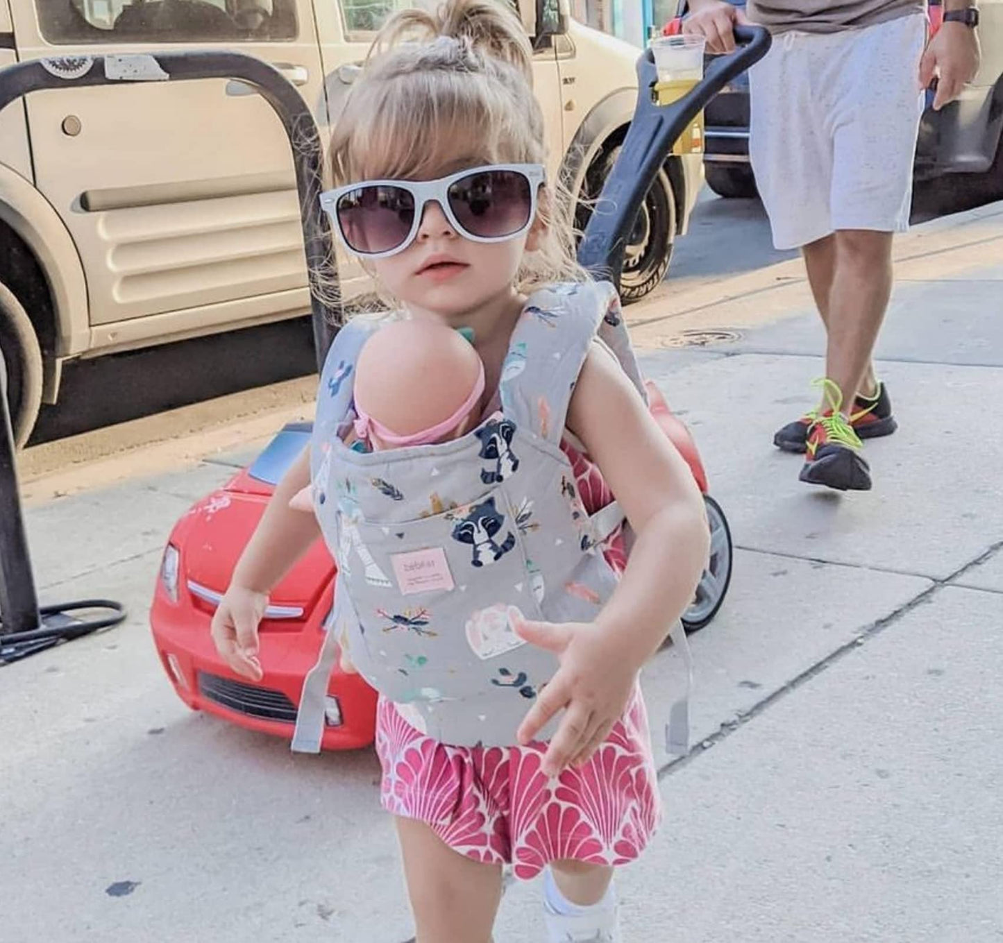 Bebamour Doll Carrier Original Reborn Baby Doll Carrier For Doll Toys Doll Carrier For Girls And Boys (Grey Animal)