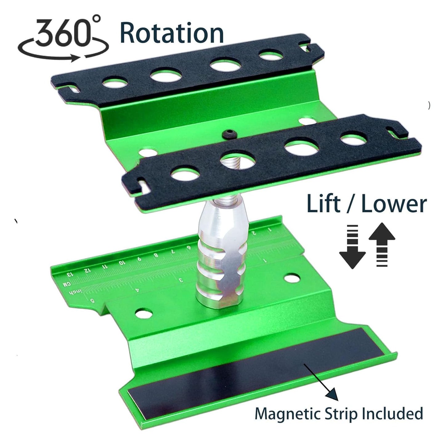 RC Car Repair Work Stand Lift Lower Adjustable Workstation Aluminum 360 Degree Rotation for 1/8 1/10 1/12 RC Car Traxxas Slash T