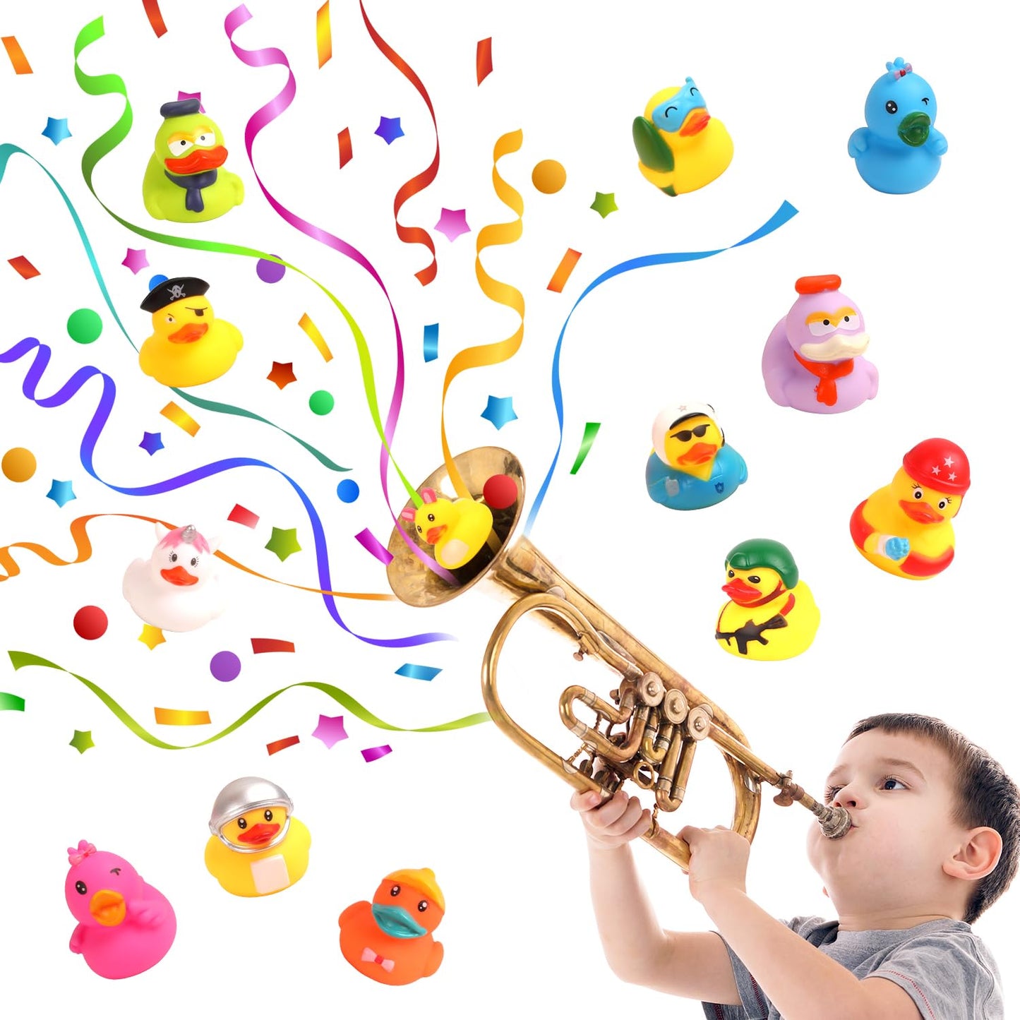 Umbresen Rubber Ducks Bath Toy in Bulk Assortment Jeep Ducks for Jeep Ducking Pool Rubber Ducky Floater Bathtub Toys Party Favors Birthday Gifts (100)