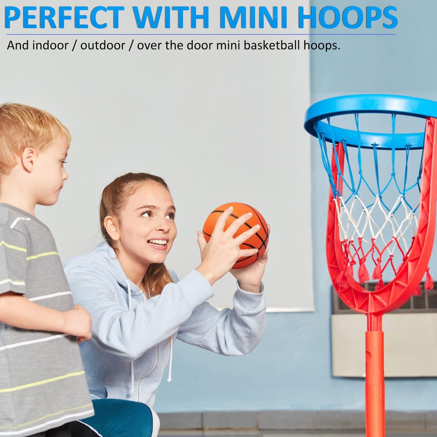 15Pcs 6'' Mini Basketball Balls Bulk Small Basketball Set with Pump, PVC Small Basketball for Over The Door Basketball Hoop Game