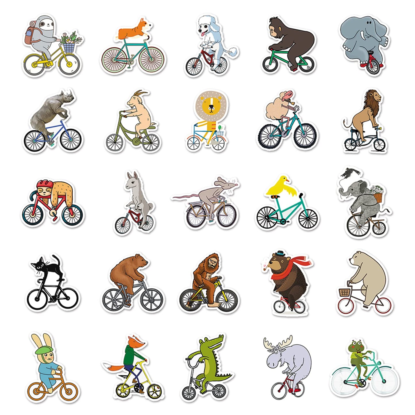 Animals Stickers For Kids, Cute Funny Bike Animals Sticker Vinyl Waterproof Decals For Laptop Water Bottle Skateboard Bumper Com