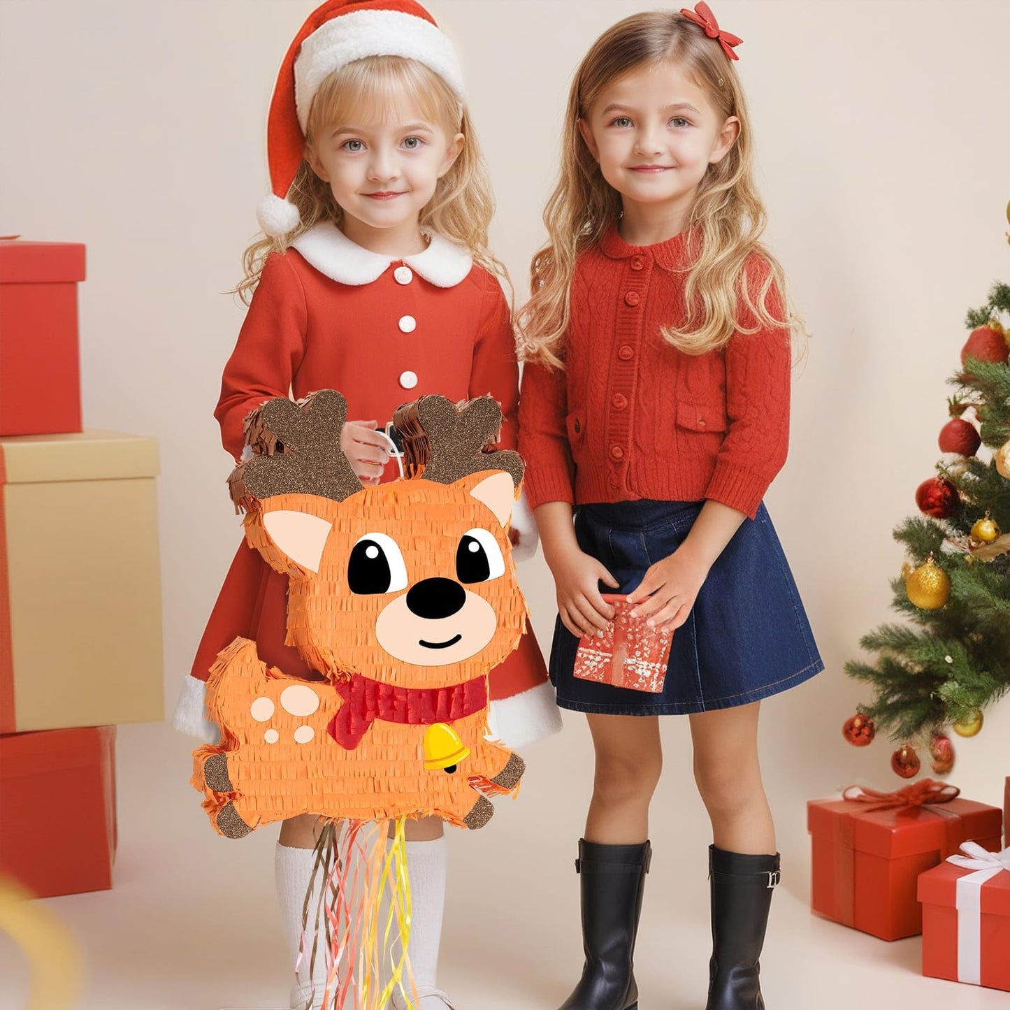 Wernnsai Reindeer Piata for Christmas - Large & Cute 16.5   Brown Decorative Piata