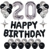 Naninuneno 20Th Black Silver Birthday Party Decorations For Men Women, Happy 20 Birthday Party Supplies With Black Happy Birthda