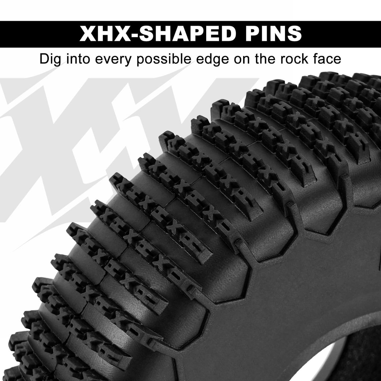INJORA 1.9'' XHX Pin Tires - S5 122 * 36mm Wheel Tires for SCX10 TRX4 1/10 RC Crawler Car Upgrade