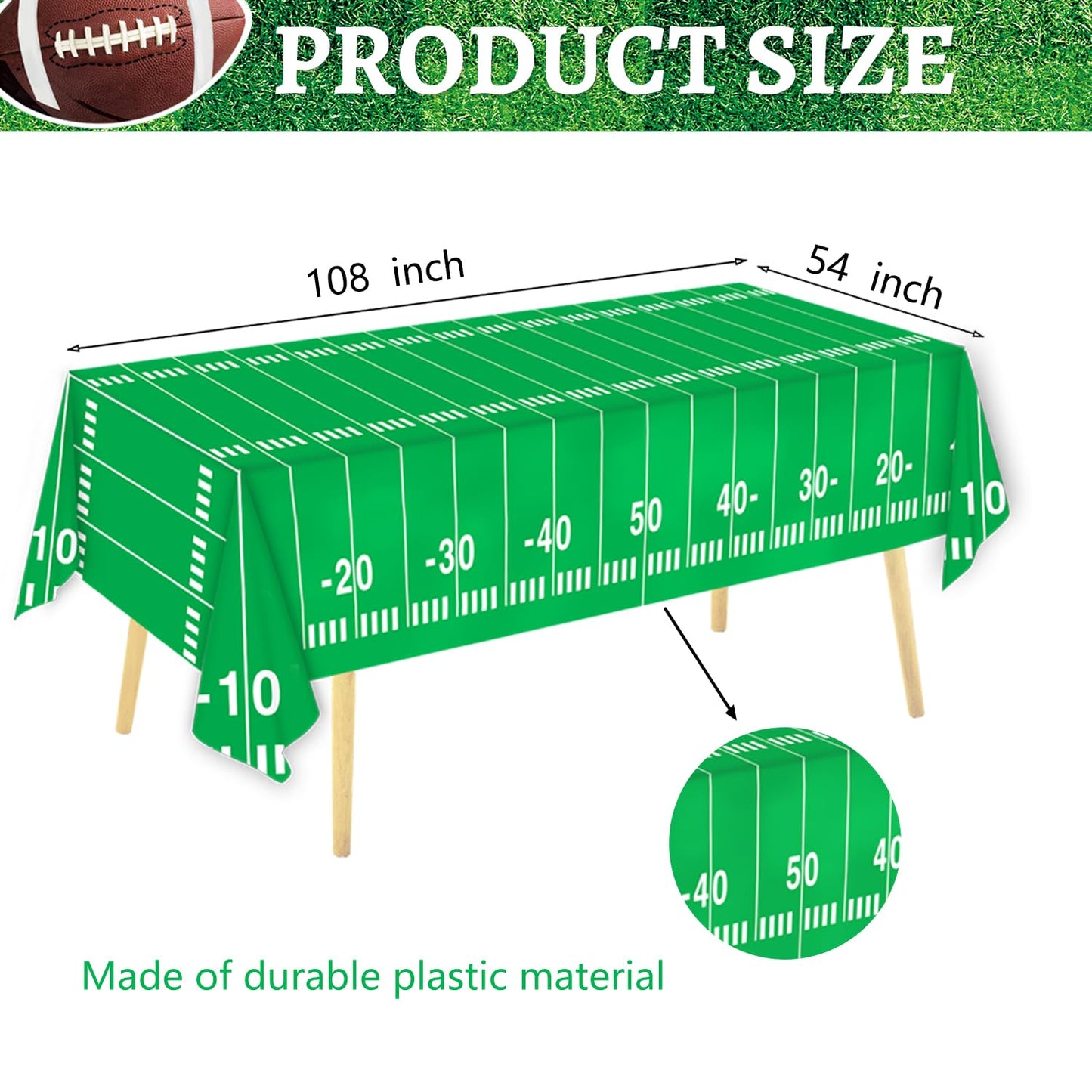 Football Party Supplies Tableware Set Football Theme Party Decorations Including Plates Napkins Cups Touchdown Tablecloth Banner