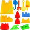 Liberty Imports 15-Piece Sand Castle Building Kit - Ultimate Beach Toy Set with Large Bucket, Rake, Shovels, Molds, and More - I