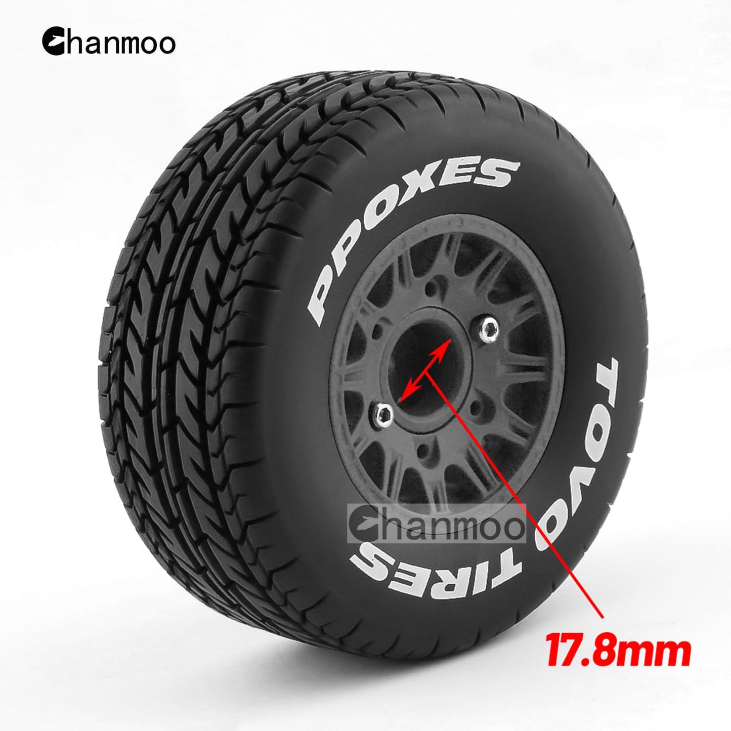 Chanmoo 1/10 RC Short Course Truck Tires And Wheels With 12mm 14mm 17mm Hex 113mm 1/8 Rubber Tyres For 1/8 or 1/10 Scale On Road