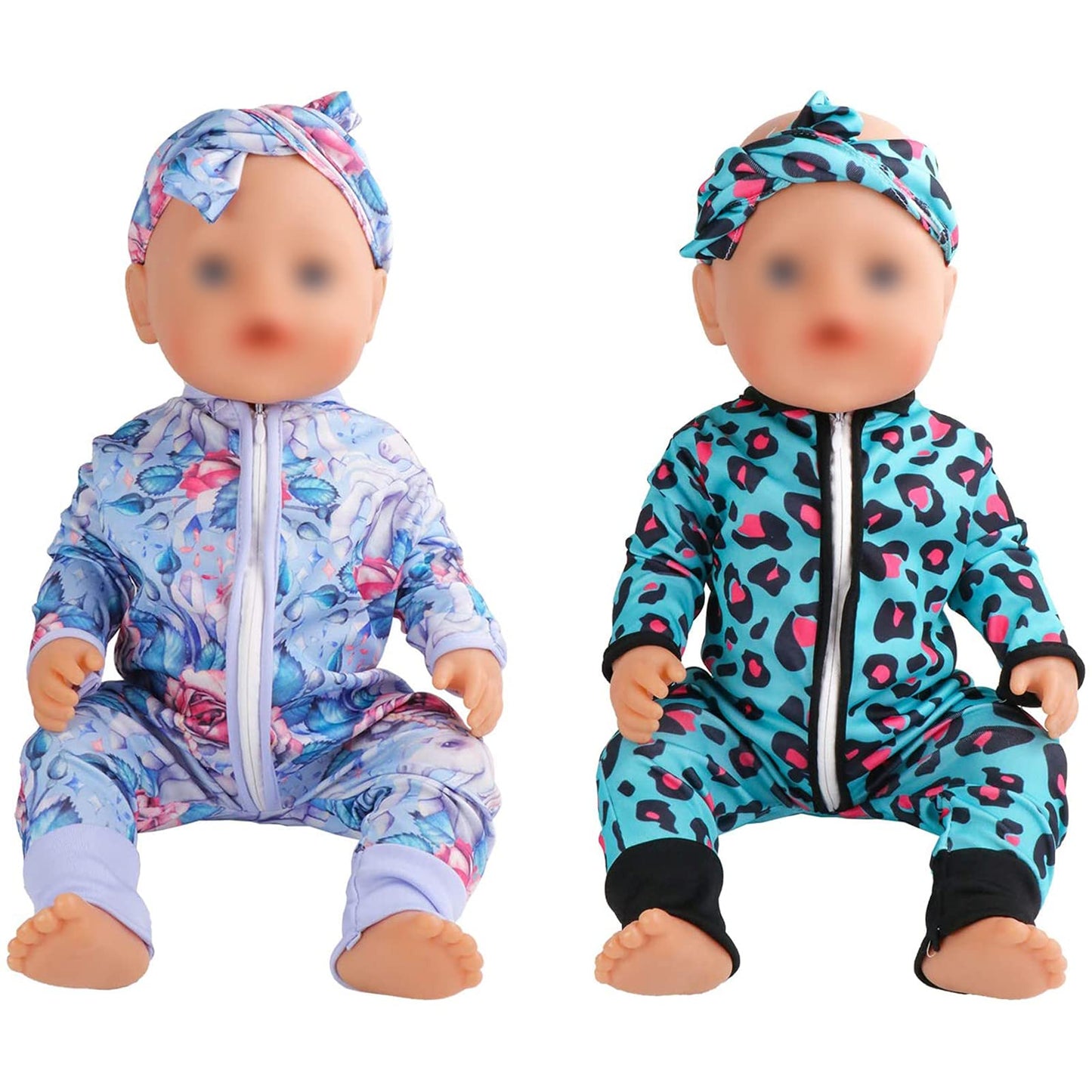 Sotogo 5 Sets Baby Doll Clothes Outfits Jumpsuits With Headbands For 14 To 17 Inch Baby Doll, 43Cm New Born Baby Doll, American 18 Inch Doll Clothes And Accessories