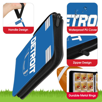 KivolFun Football Card Binder 900 Pocket, Blue 3 Ring Holder for Trading Cards, Collector Album Storage Case for Kids and Adults