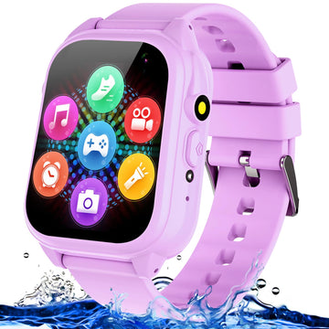 Waterproof Smart Watch For Kids 3-12 Years Old Boys Toys With 26 Games, Video Camera, Pedometer, Music Player, Alarm Clock, Flas