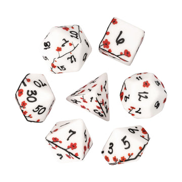Hddais 7Pcs Flower Dnd Dice Set, Plum Blossom Resin Polyhedral Dice Set With Gift Case For D&D Rpg Dungeons And Dragons Role Pla