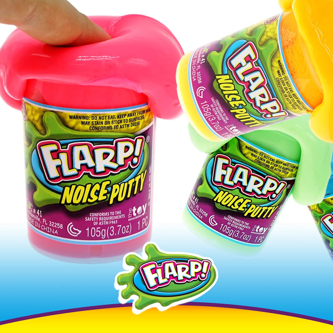 Ja-Ru Flarp Noise Putty (6 Toys) Fidget Toy Putty Passing Gas Sound Noise Maker Slime. Pranking Toy For Kids. Colored Scented Putty. Bulk Party Favor. Plus Sticker 10041-6S