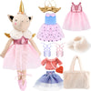 Toylink Ballerina Unicorn Doll Stuffed Animal Toys For Girls - Plush Bag | 3 Set Cloth Accessories | Ballet Shoes, Kids Pretend Play Doll Pet Care, Christmas Birthday Gift For 3 4 5 6 Year Old Girls