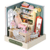 CUTEROOM DIY Doll House Miniature Furniture Wooden House Kit with Dust Cover & LED Light and Accessories - New Three Styles QT S
