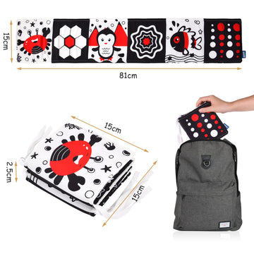 Vicloon Black And White Baby Toys, High Contrast Baby Book For Newborn 0-3 3-6 Months, Infant Tummy Time Toys, Early Education S