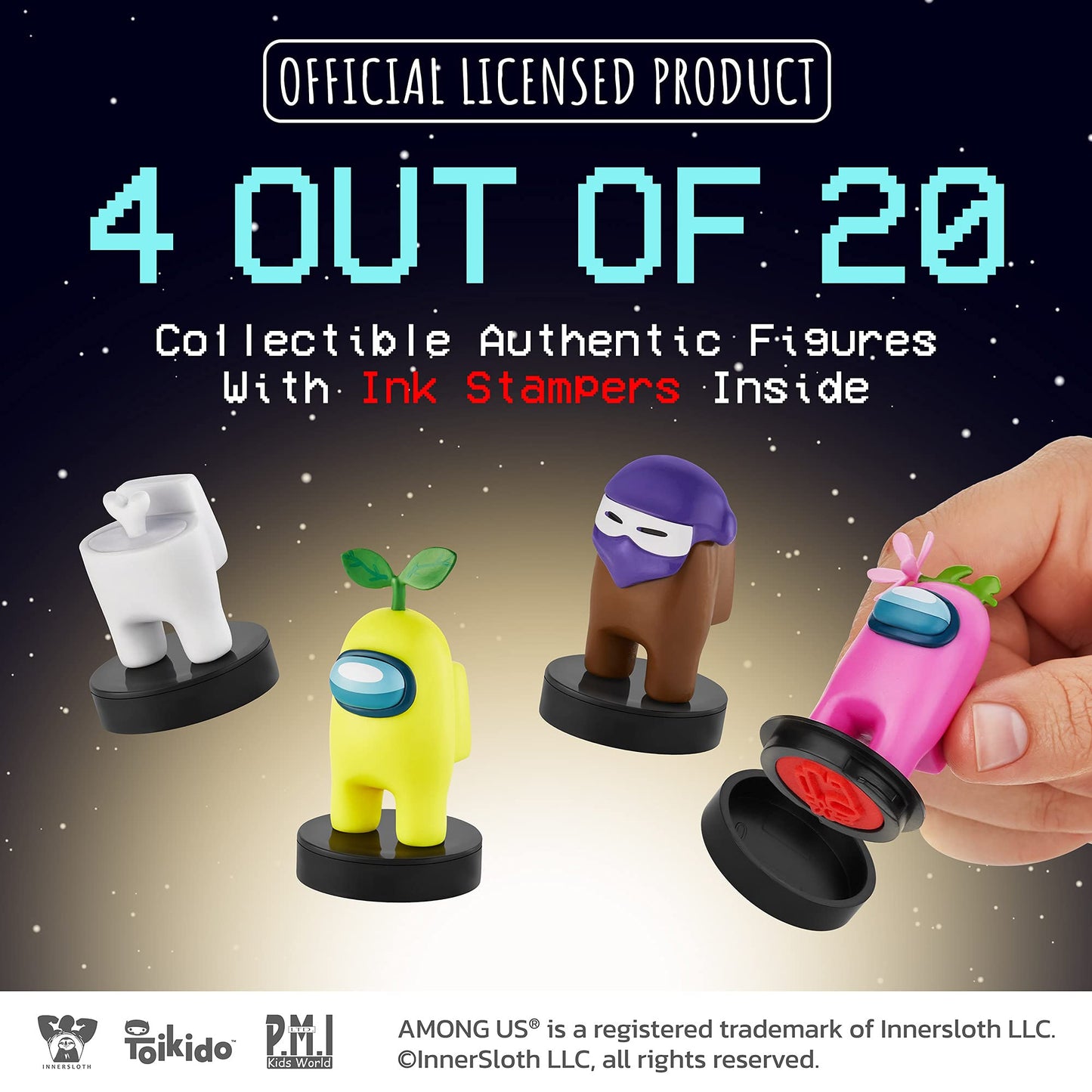 Among Us Stamps for Kids | 5 Among Us Stampers in 1 Pack + 3 Accessories | Among Us Party Favors and Playable Collectibles | Amo