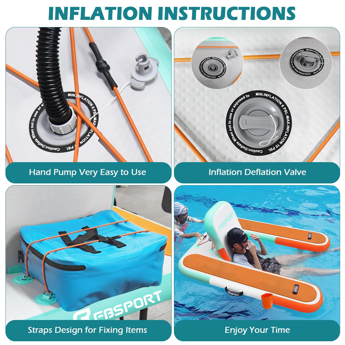 FBSPORT Inflatable Pool Float Lounger for Adults, Water Floating Chair Pool Float Raft with Cup Holder and Backrest for Swimming