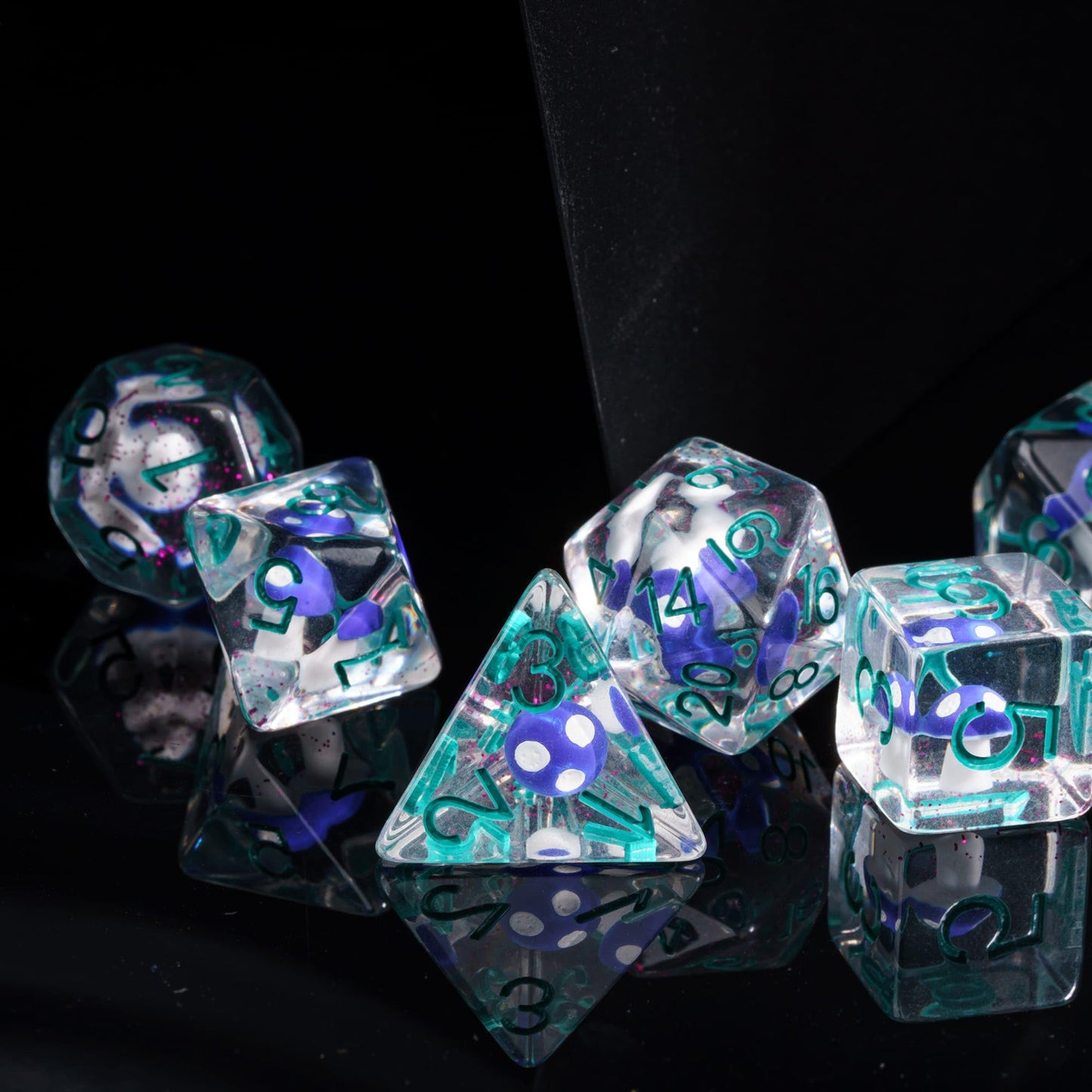UDIXI 7PCS Polyhedral Dice Set, Mushroom D&D Dice Set for Dungeons and Dragons Role Playing Dice Games and DND RPG MTG Tabletop
