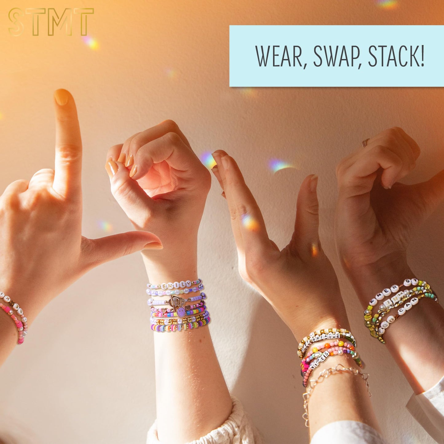 Stmt Personalized Jewelry Studio, Create Over 50 Premium Pieces, Trendy Bracelet Making Kit, Includes Metal Bracelet Charms, Rem