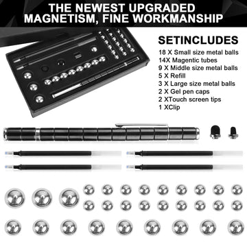 Moonhua Magnetic Pen Fidget Toy, Upgraded Black Magnet Metal Writing Pen Toy For Anxiety Relief, Diy Multifunctional Decompression Pen For Kids Adults, Idea Gift For Christmas Teens Party Supplies