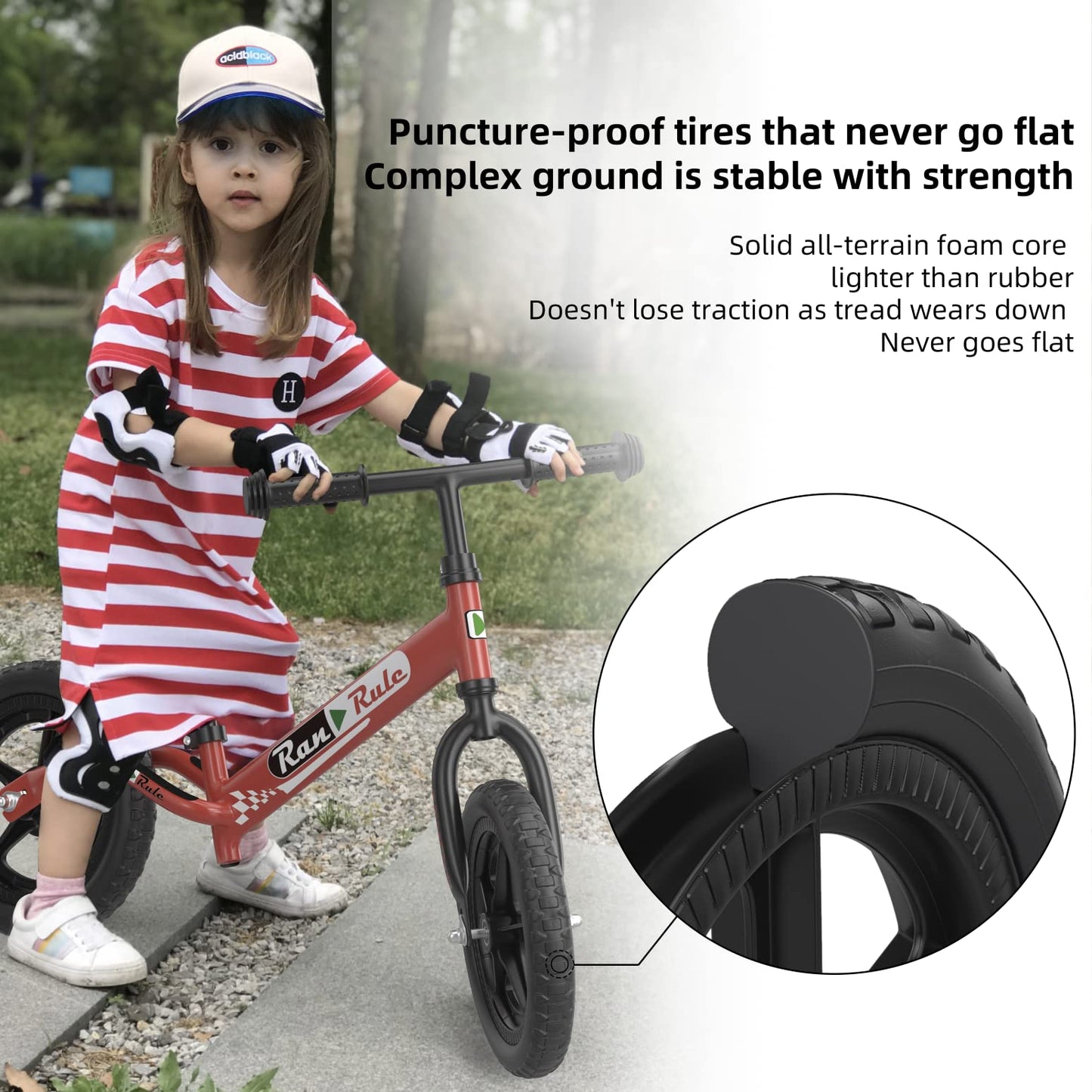 Royalbaby Kids Balance Bike Ultralight Durable Aluminum Alloy Frame 12 Inch EVA Wheel for Toddlers Age 2~5 Years