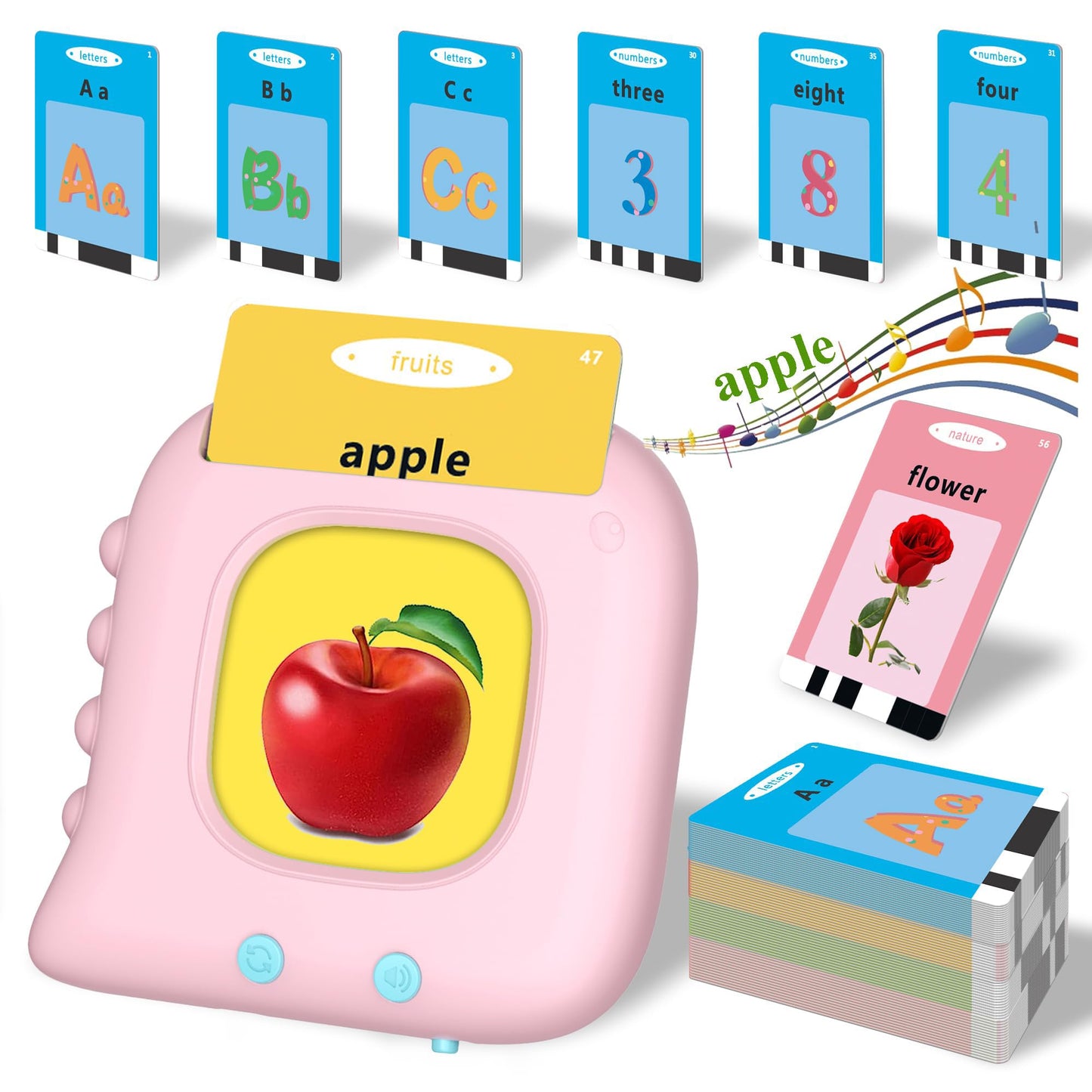 Talking Flash Cards For Toddlers 1-3 With 384 Sight Words, Toddler Learning Toys For 1 2 3 4 5 Year Old Boy Girls, Autism Sensory Toys, Educational Montessori Toys, Pocket Speech Therapy Toys