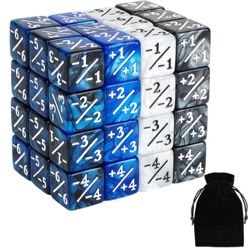 48 Pieces Magic Counter Dice Life Mtg Counters Dice Set Marble Buff Tokens D6 Dice Compatible With Magic The Gathering, Tcg, Car